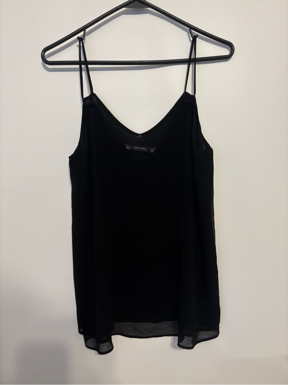 Zara Black Double-Spaghetti Strap Camisole